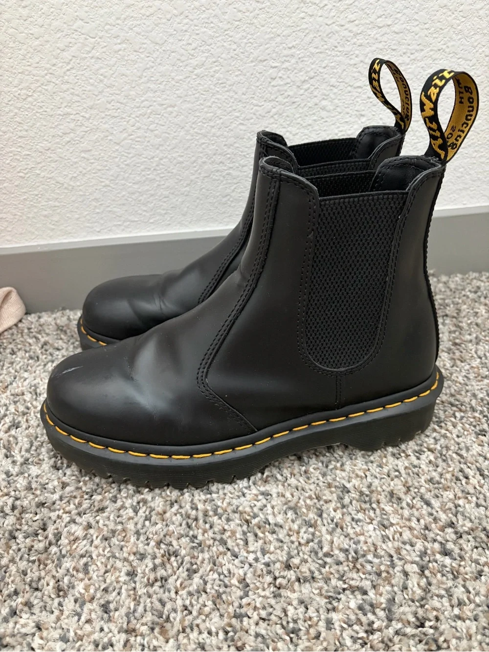 Dr. Martens Black Chukka Boots with Yellow Stitching